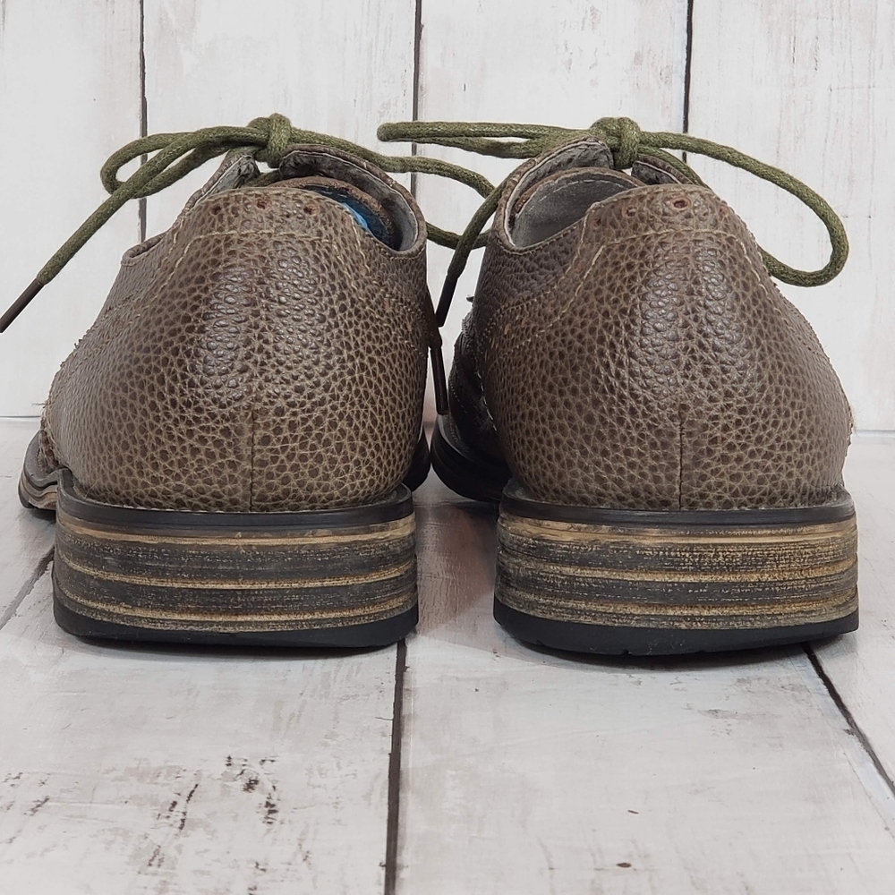 Steve Madden "Empire" Chestnut Brown Pebbled Leather Wingtip Loafers 10.5 M - Picture 7 of 7